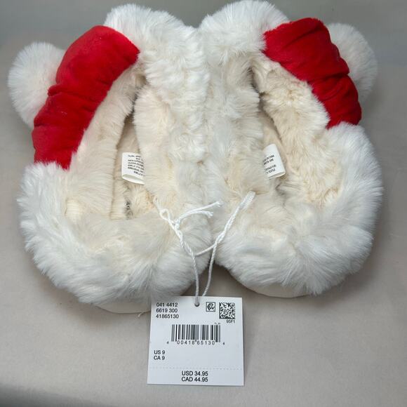 American Eagle Grinch NWT Scuff Slippers Santa Hat Women’s Size 9 - Picture 4 of 5